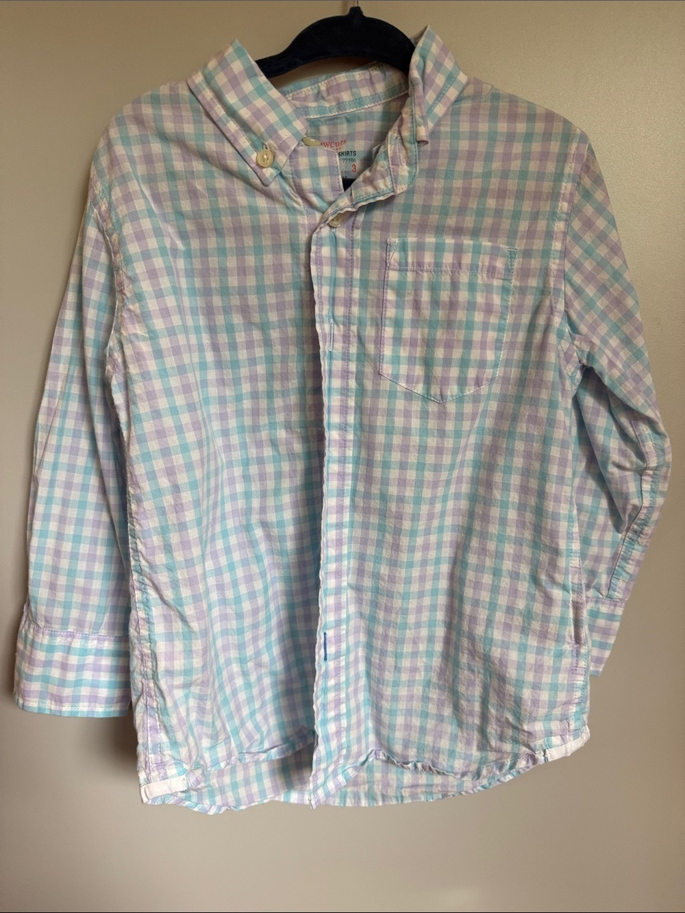 Crewcuts Pastel Check Button-Down Shirt - Light Blue, Mint & Lilac